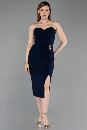Robe de Cérémonie Midi Bleu Marine ABK2637
