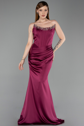 Robe Queue de Poisson Satin Longue ABU6109