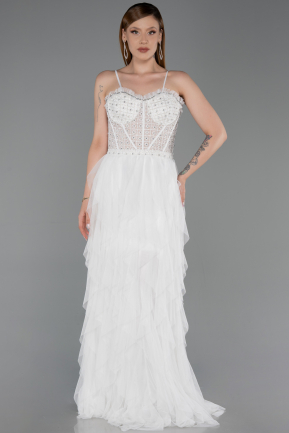 Robe de Soirée Longue Blanc ABU6245