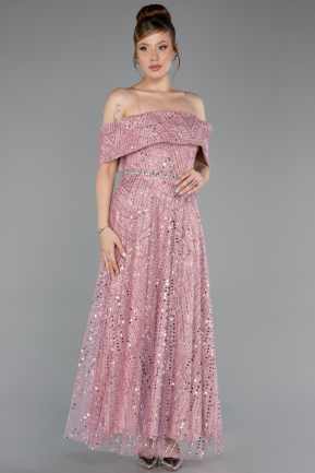 Robe de Cérémonie Midi Perlé Poudre ABK2639