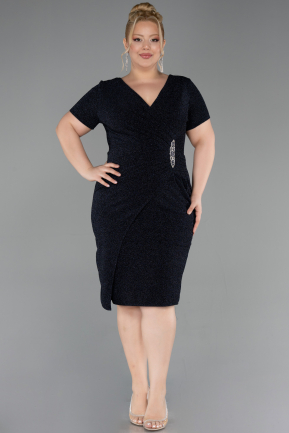 Robe De Invitation Grande Taille Midi Bleu Marine ABK2641