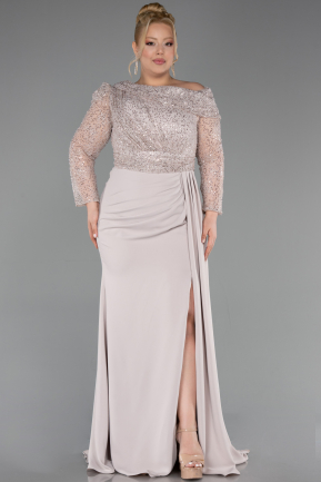 Robe Grande Taille Longue Beige ABU6213