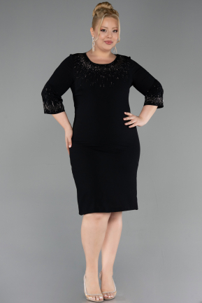 Robe De Invitation Grande Taille Midi Noir ABK2648