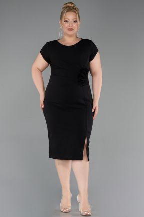 Robe De Invitation Grande Taille Midi Noir ABK2649