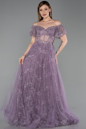 Robe de Soirée Longue Lavande ABU6244