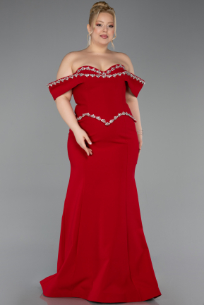 Robe De Soirée Grande Taille Longue Rouge ABU6199