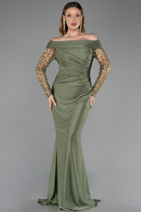 Robe de Soirée Longue Kaki ABU6273