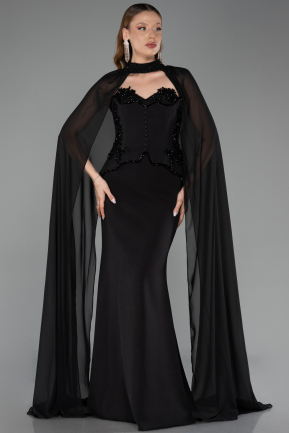 Robe Queue de Poisson Longue Noir ABU6255
