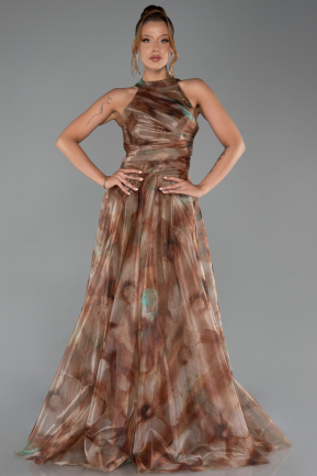 Robe de Soirée Longue Kaki ABU6294
