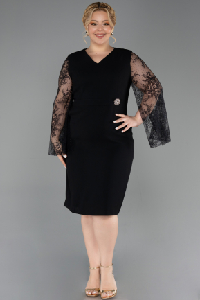 Robe De Invitation Grande Taille Midi Noir ABK2646