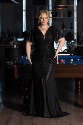 Robe De Soirée Grande Taille Longue Noir ABU6281