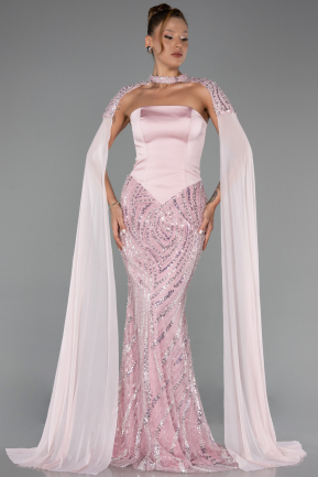 Robe Queue de Poisson Longue Perlé Poudre ABU6315