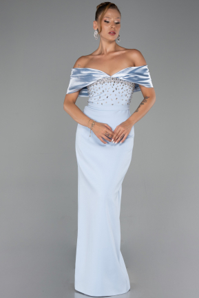 Robe de Soirée Longue Bleu clair ABU5352