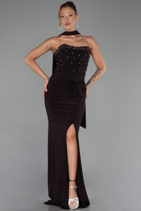 Robe de Soirée Longue Brun ABU5564