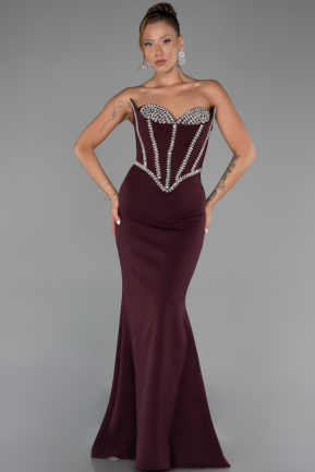 Robe de Soirée Longue Couleur Cerise ABU6327