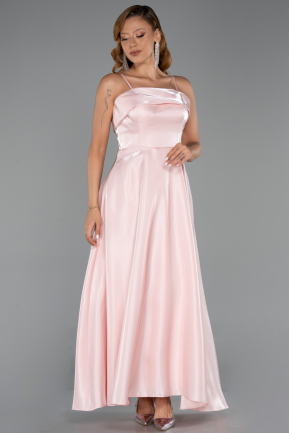Robe De Soirée Satin Midi Poudre ABK2657