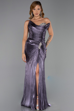 Robe de Soirée Longue Mousseline Lavande ABU6336