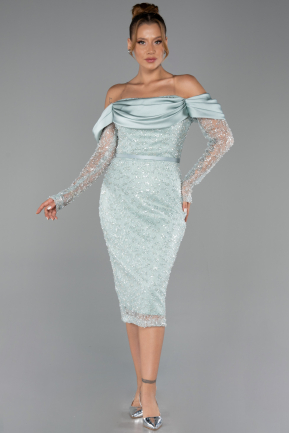 Tenue de Soirée Midi Perlé Menthe ABK2663