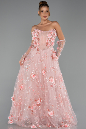 Robe de Soirée Longue Poudre ABU6344