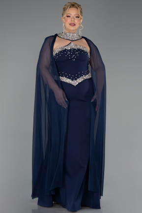 Robe De Soirée Grande Taille Longue Bleu Marine ABU6338