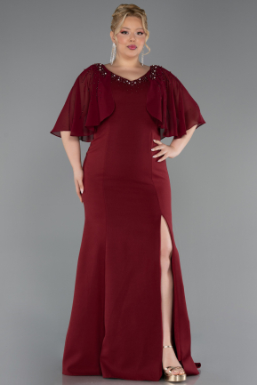 Robe De Soirée Grande Taille Longue Rouge Bordeaux ABU6353