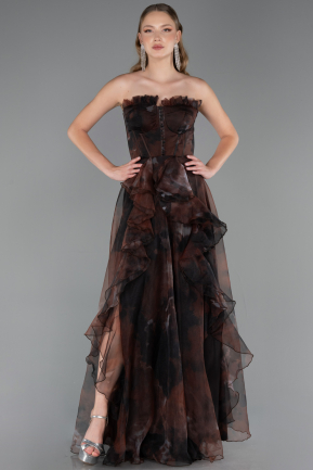 Robe de Soirée Longue Brun ABU3360