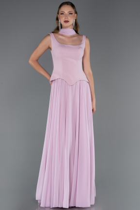 Robe de Soirée Longue Mousseline Poudre ABU6369