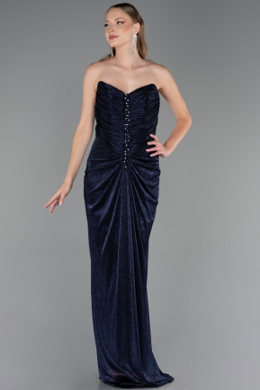 Robe de Soirée Longue Bleu Marine ABU6370