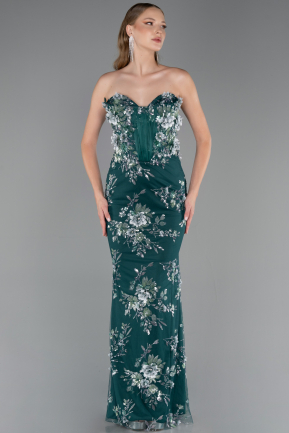 Robe de Soirée Longue Émeraude ABU6299