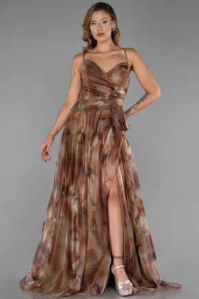 Robe de Soirée Longue Kaki ABU5053