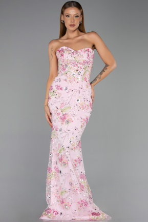 Robe de Soirée Longue Poudre ABU6421