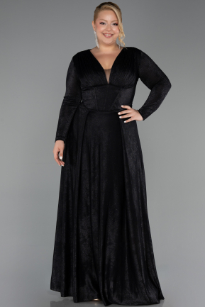 Robe de Soirée Grande Taille Longue Noir ABU6492
