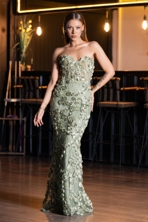 Robe Queue de Poisson Longue Menthe ABU6625