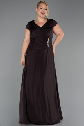 Robe Grande Taille Longue Brun ABU6410