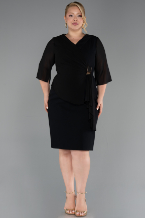 Robe De Invitation Grande Taille Midi Noir ABK2668