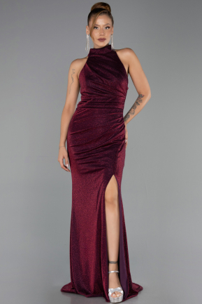 Robe de Soirée Longue Rouge Bordeaux ABU6083