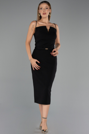 Robe de Cérémonie Midi Noir ABK2687