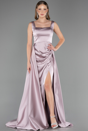 Robe de Soirée Longue Satin Couleur Rose ABU6572