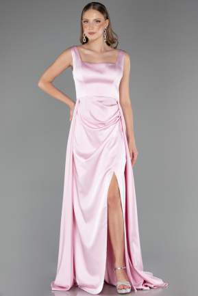 Robe de Soirée Longue Satin Poudre ABU6572
