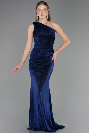 Robe de Soirée Longue Bleu Marine ABU6579