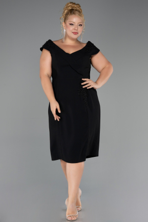 Robe De Invitation Grande Taille Midi Noir ABK2691