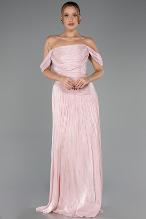 Robe de Soirée Longue Mousseline Poudre ABU6602