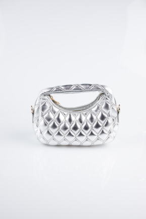Sac de Soirée Luxe Cuir Argent KC410