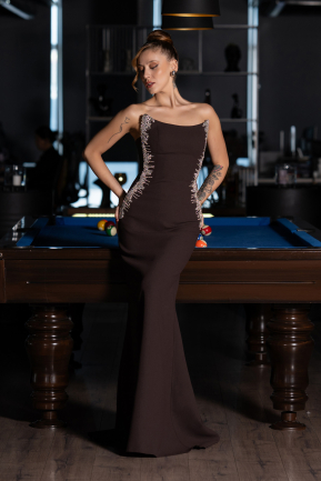 Robe de Soirée Longue Brun ABU6374