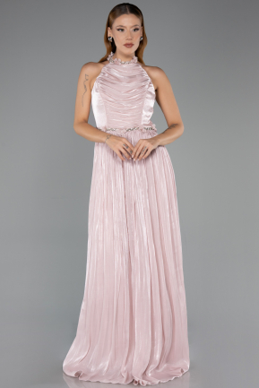 Robe de Soirée Longue Mousseline Poudre ABU6614