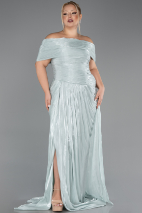 Robe De Soirée Grande Taille Longue Mousseline Menthe ABU6604