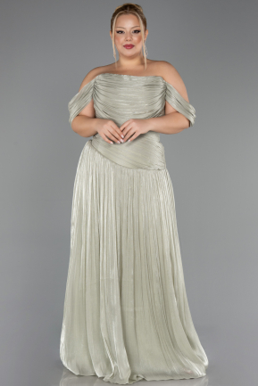 Robe De Soirée Grande Taille Longue Mousseline Menthe ABU6603