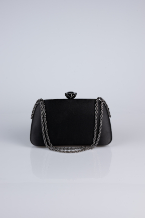 Sac de Soirée Satin Noir SH860