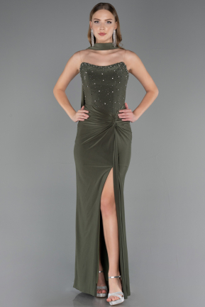 Robe de Soirée Longue Kaki ABU6657