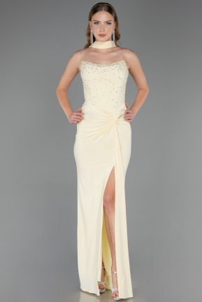Robe de Soirée Longue Jaune ABU6657